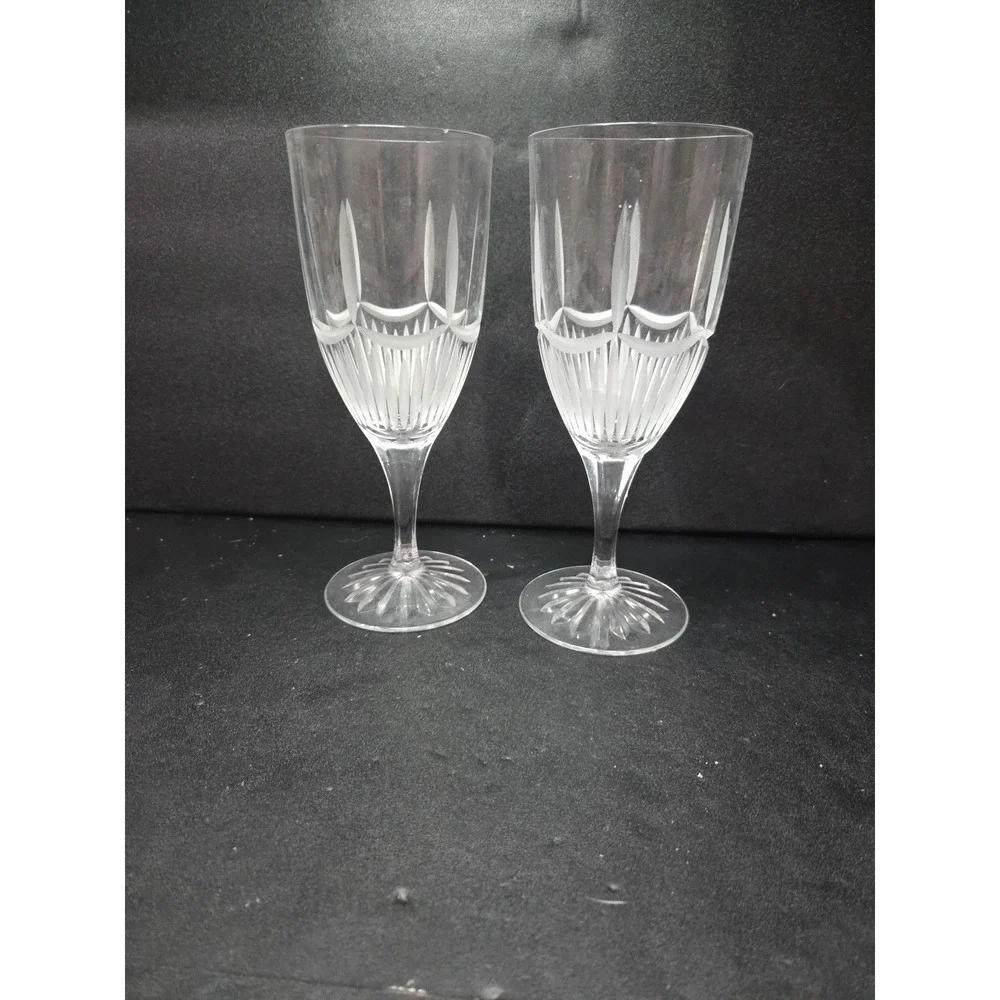 Cristal J.G. Durand Radiance Glasses, Set of 2, Frosted Iced‎ Beverage Glasses